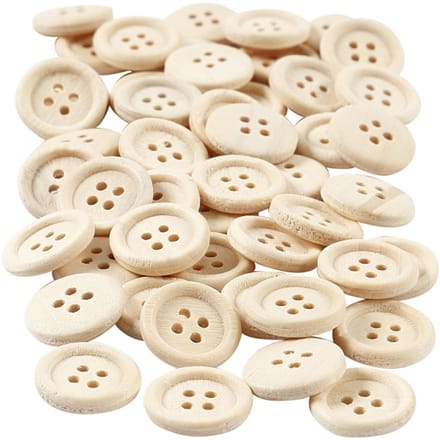 CC Houten Knopen 15 mm 50 stuks