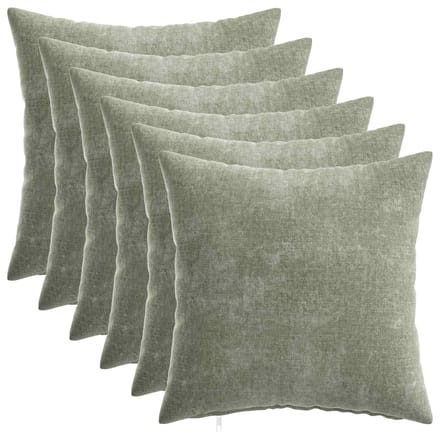 vidaXL - Kussensloop - 6 - st - HEERLEN - Groen - 30 - x - 30 - cm - Chenille - Stof