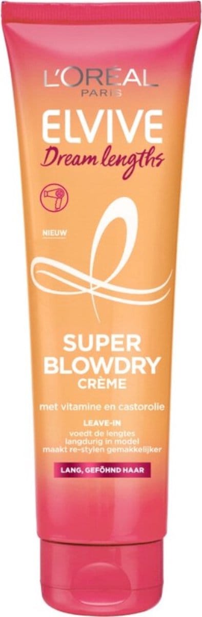 L’Oréal Paris Elvive Dream Lengths Blowdry Cream - Lang, Beschadigd Haar - 150ml