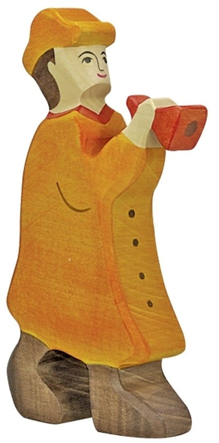 HOLZTIGER Kerstmis - Herder Met Fluit - 11X3X18Cm - Houten Figuur - Handgemaakt