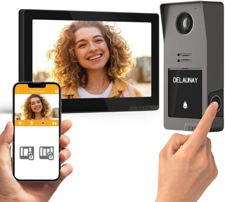 Extel 720335-GR Digital Connect bedrade video intercom met vingerafdruklezer - grafiet