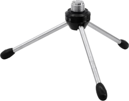 OMNITRONIC KS-3 Tafel Microfoonstatief – Compact Inklapbaar – 5/8" en 3/8" Schroefdraad – Zilver