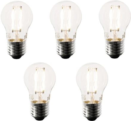 LUEDD Set van 5 Smart E27 LED lampen P45 4,5W 470 lm 1800-4000K