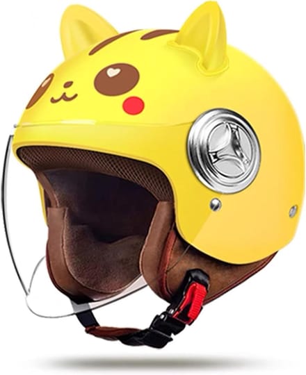 Goedgekeurde Open 3/4 Motorhelm voor Kinderen en Jeugd - Halve Scooterhelm met Vizier