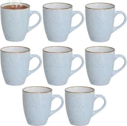 Gerimport Koffie / thee mok Sweets - 8x stuks - blauw - 350 ml - keramiek