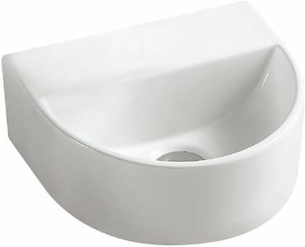 Halfronde Wastafel - Wastafelkom Zonder Overloop - Badkamer Inrichting - Modern Design - 30x25x12 cm - Wit