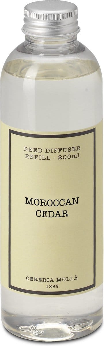 Cereria Mollà 1899 Refill 200ml Moroccan Cedar Navulling geurstokjes inclusief nieuwe stokjes