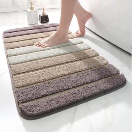 Antislip Badmat 50 x 80 cm, Absorberend Microvezel, Machinewasbaar, Comfortabele Badkamervloermat, Beige