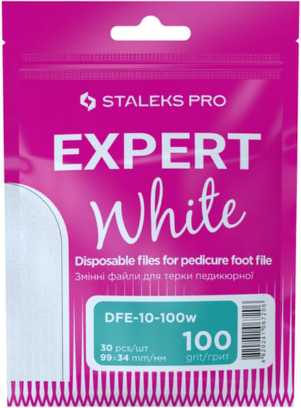 Staleks EXPERT Witte Reserve Plakvijl DFE-10-100W Voetvijl 100 Grit 30 Stuks