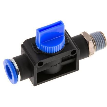 10 mm - R1/4'' Kunststof/Messing 3/2-Weg Handafsluiter Ontluchting aan Buiszijde