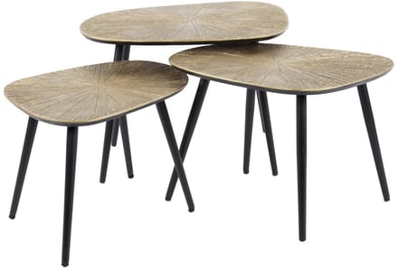 Giga Meubel Salontafel Ray Metal - Brons Metaal - Set van 3
