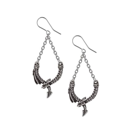 Alchemy Gothic - Gothic Oorbellen - Dragon`s Lure Danglers - voor Vrouwen - zilverkleurig