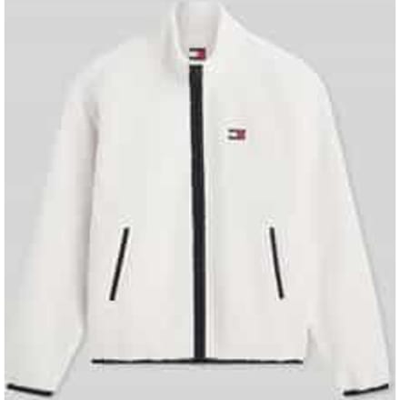 Regular fit fleecejack met gestikt logo
