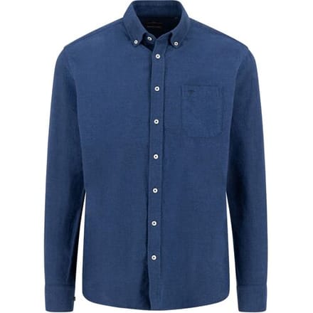 Fynch-Hatton Overhemd Solid Color Button-Down Navy / male