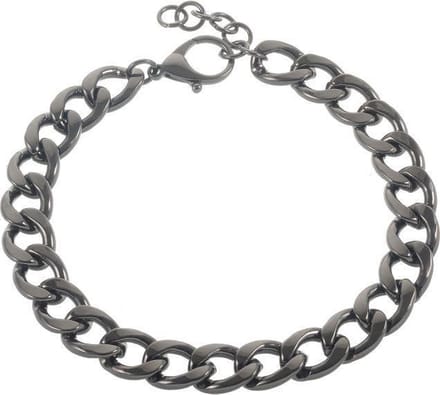 Behave – Ketting – Gourmetschakel Antranciet zwart – 44+3 cm – Stoer design