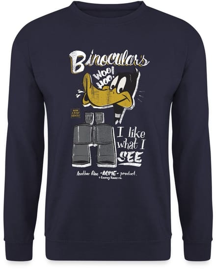 Looney Tunes Daffy Duck Binoculars Sweater Heren