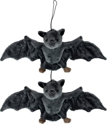 Set van 2x stuks pluche knuffel Vleermuis 36 cm - Vleermuizen Halloween decoratie dieren