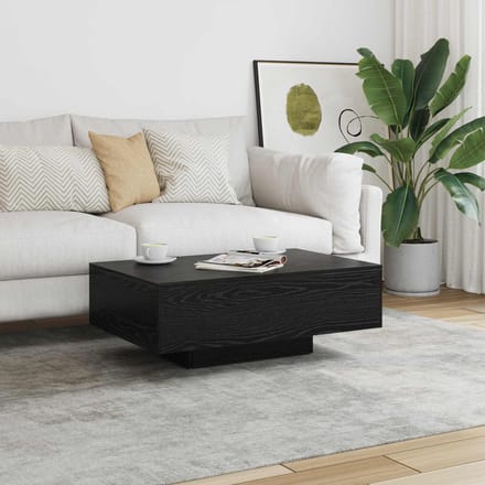 vidaXL - Salontafel - Zwart - Eiken - 85 - x - 55 - x - 31 - cm