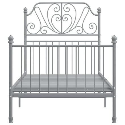 vidaXL - Bedframe - metaal - grijs - 100x200 - cm