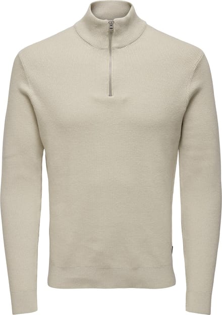 ONLY & SONS ONSPHIL REG 12 STRUC HALF ZIP KNIT NOOS Heren Trui - Maat S