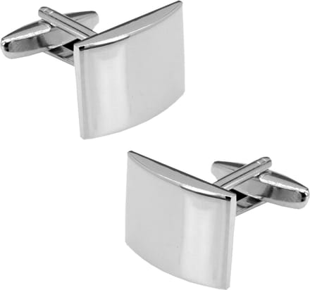 Fako Bijoux - Manchetknopen - Rechthoek - 20x15mm - Glimmend - Zilverkleurig
