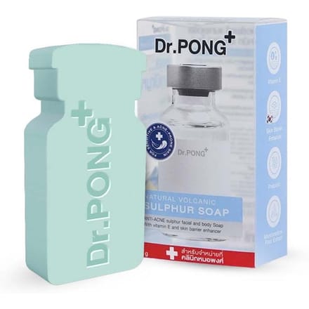 Dr. PONG+ Natural Volcanic Sulphur Soap 70 g. x 1 / 3 / 6 / 12 pcs 70 g. x 6 pcs