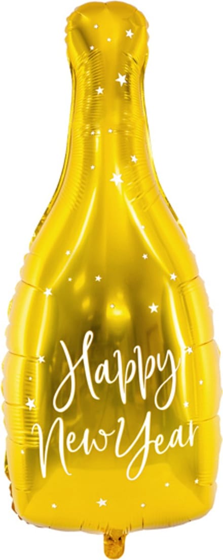 Partydeco - Happy New Year Champagnefles Folieballon