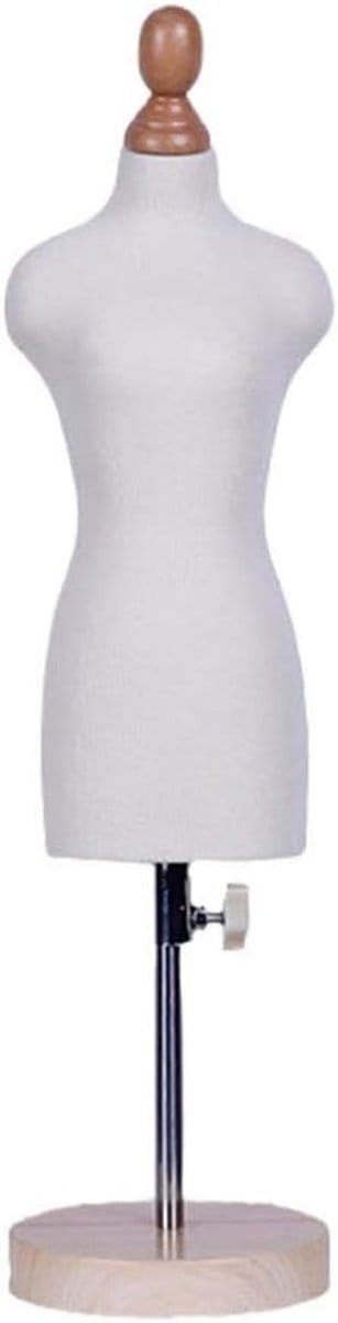 Kleermakerspop - Paspop Mini - Kleding Ontwerpen - Verstelbare Hoogte - Borst 28cm - Linnen