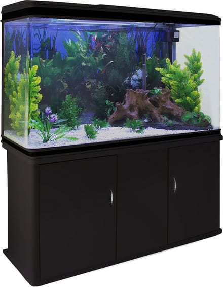 Aquarium met meubel - zwart - 300 l - starterset wit grind