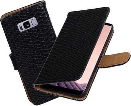 BestCases.nl Samsung Galaxy S8+ Plus Slang booktype hoesje Zwart