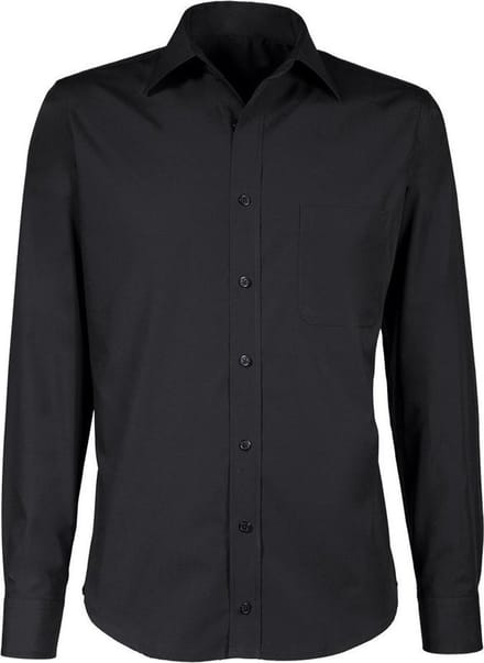 Giovanni Capraro Heren Overhemd Zwart Semi Spread ML7 Comfort Fit - 37