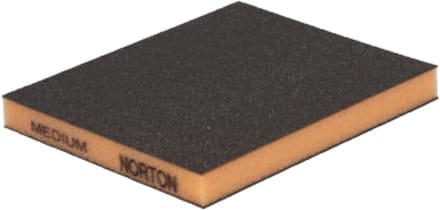 Schuurspons Dubbelzijdig met foam - Grofte 120/220 - Oranje Medium - per 10 stuks - Schuurblok