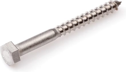 Hoenderdaal houtdraadbout rvs      8 x  30 mm  din 571 a2