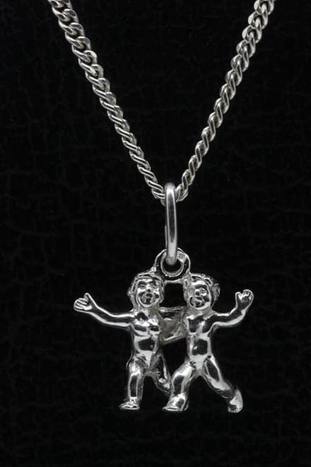 Zilveren Sterrenbeeld Tweelingen ketting hanger - klein
