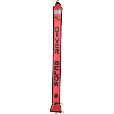 150x15cm Duik Surface Marker Boei Hoge Zichtbaarheid Opblaasbare Surface Marker Signaalbuis Vermilion