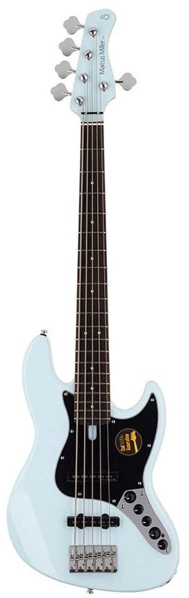 Elektrische basgitaar - Sire V3+ 5/SB - Marcus Miller - 5-snarig - Actief - J-Bass - Sonic Blue