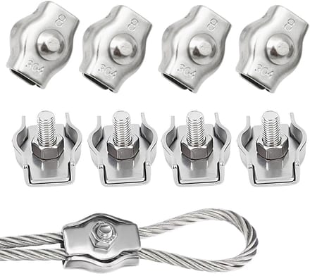 Solidchoice - RVS Kabelklemmen voor Kabels en Touw - Set van 8