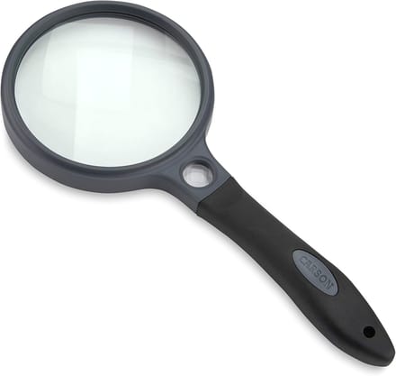Handloep Vergrootglas - Leeshulp Hulpmiddel - Gedetailleerd Lezen - Dubbele Lens Systeem - 90mm Lens Diameter - Grijs