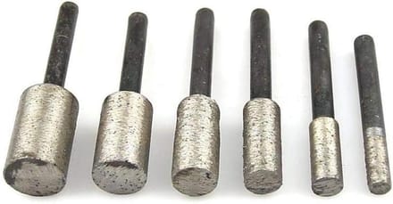 Diamant Slijpkop Set - Gereedschap Bits - Metaal Bewerken - Gesinterd Diamant - 6mm Schacht - Grijs