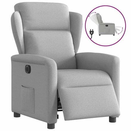 vidaXL - Fauteuil - elektrisch - verstelbaar - stof - wolk - grijs