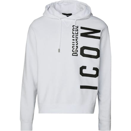 Dsquared2 Witte Hoodie Met Groot Zwart Logo