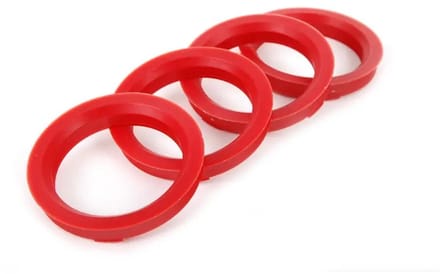 JR - Centreer ring set (4 stuks) 74.1 -> 64.1mm - ABS - rood - voor alu velgen - Speciaal voor Tesla