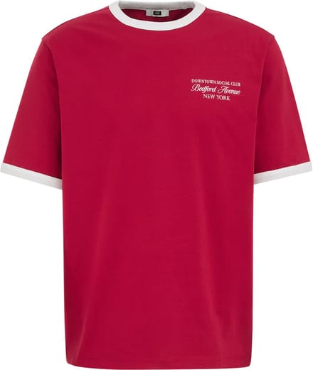 WE Fashion Heren relaxed fit T-shirt met tekst