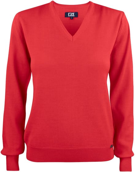 Cutter & Buck Everett V-neck Dames 355431 - Rood - S