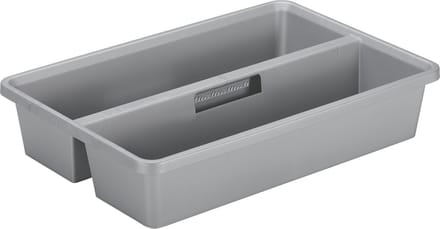 Sunware organiser - kunststof - 50 x 33 cm - grijs - 2 vakken