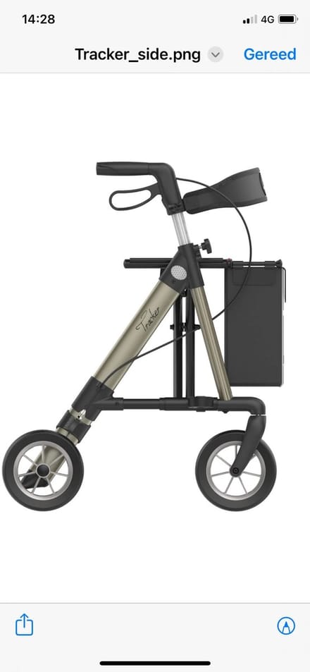 Rehasense - Rollator - Tracker - Lichtgewicht - Rood - Ruggordel - Stokhouder