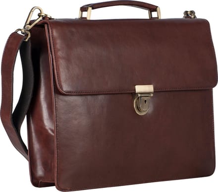 Leonhard Heyden Cambridge aktetas 1-vaks 13 inch - Roodbruin