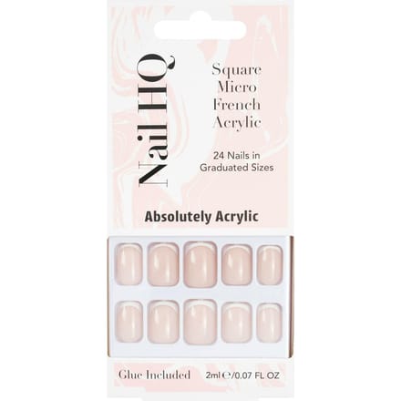 Nail HQ Square Micro French Acrylic Nails 24 st