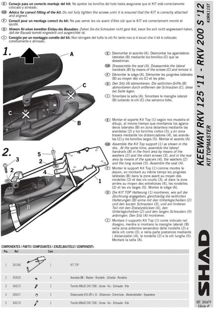 Support de top case Shad pour Moto Chinois 200 motocycle Neuf