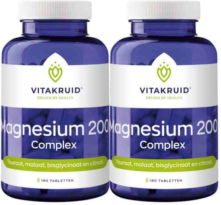 Vitakruid Magnesium 200 Complex - 2 x 180 tabletten - Voordeelverpakking